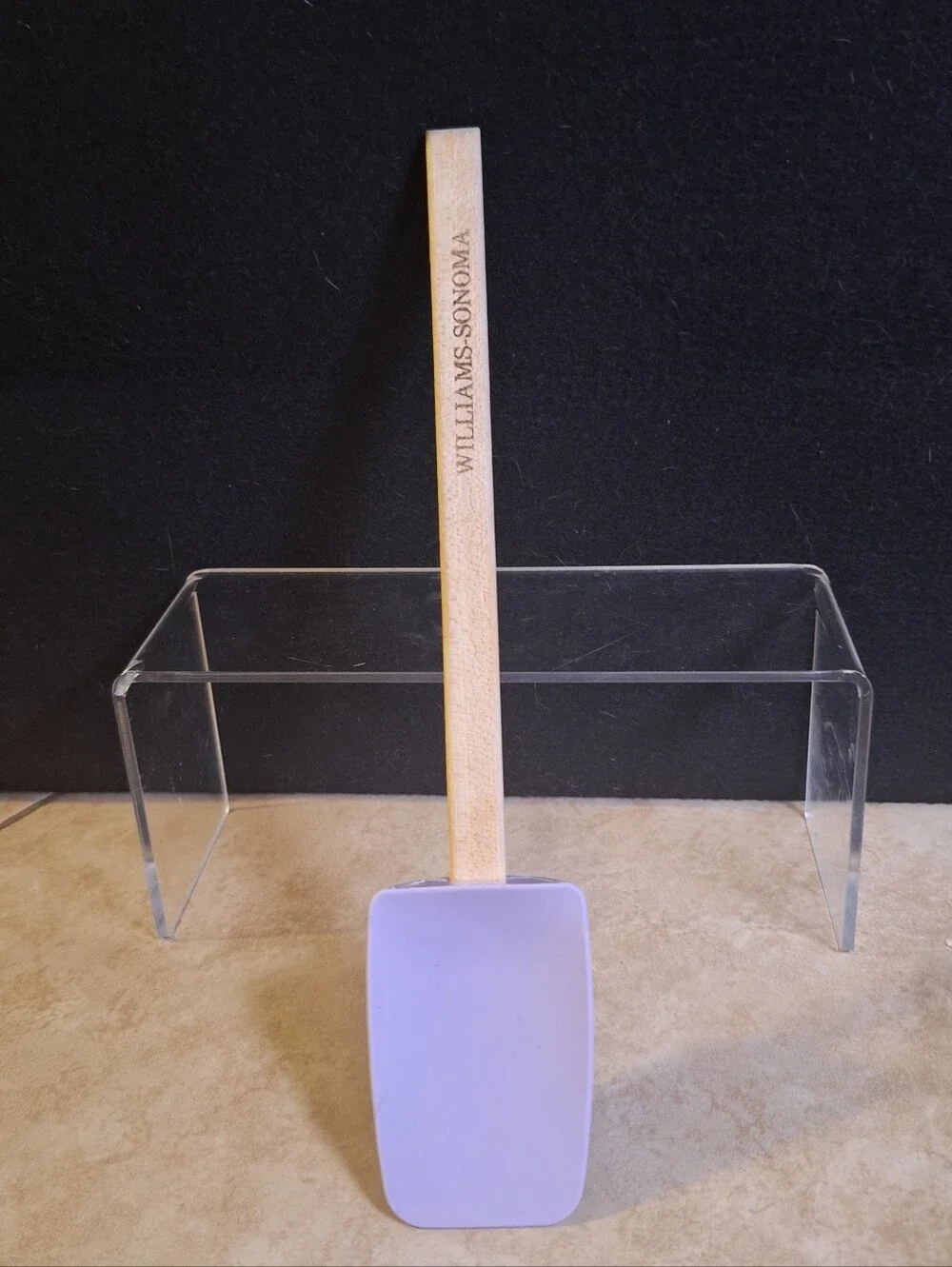Williams Sonoma Silicon Cooking Spoonula In Lilac Purple W/ Wood Handle Spatula